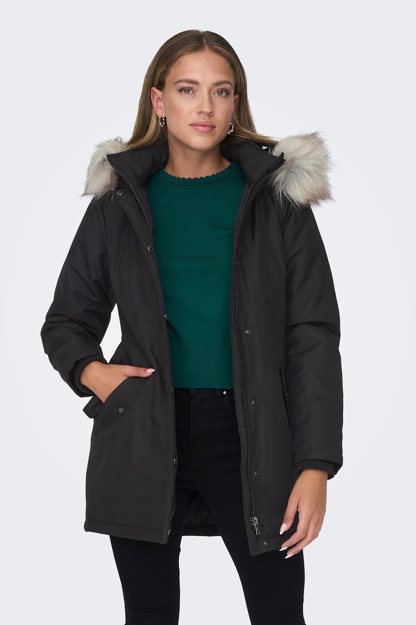 Midi cheap parka coat