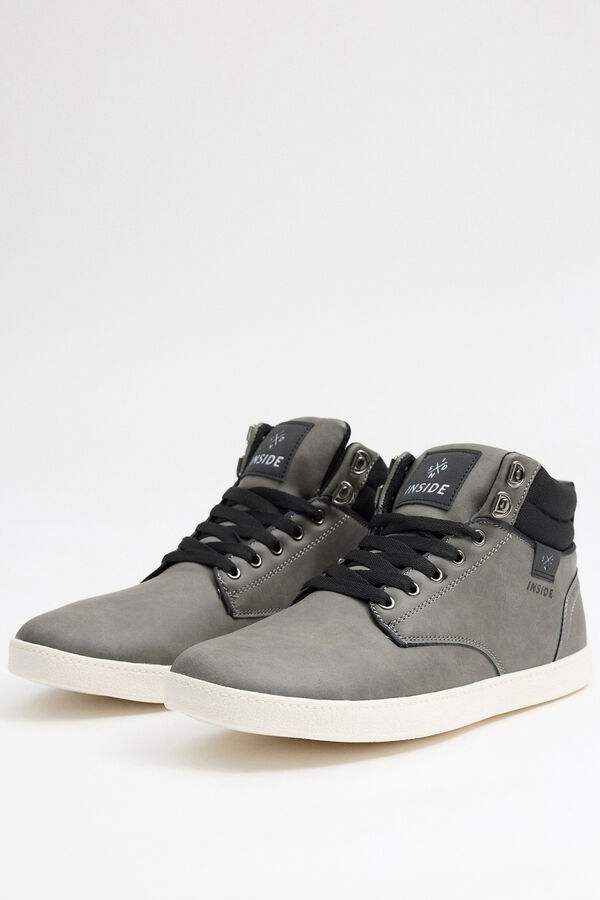 Springfield Sporty sneaker boots with padded collar szürke