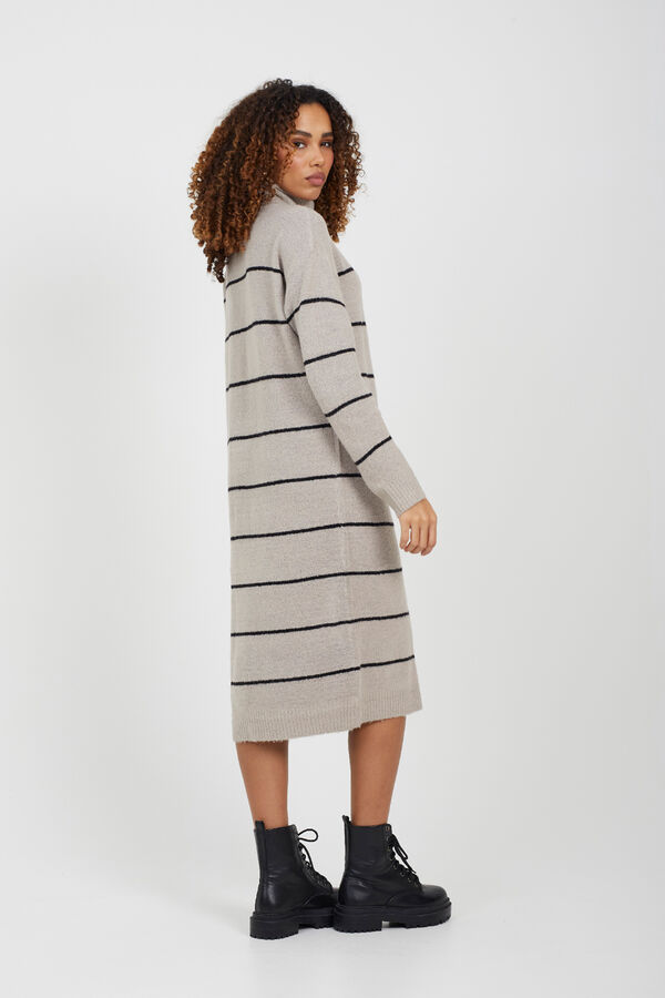 Brave Soul Jersey-Knit striped dress grey