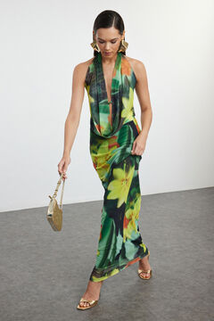 Trendyol Vestido espalda abierta estampado