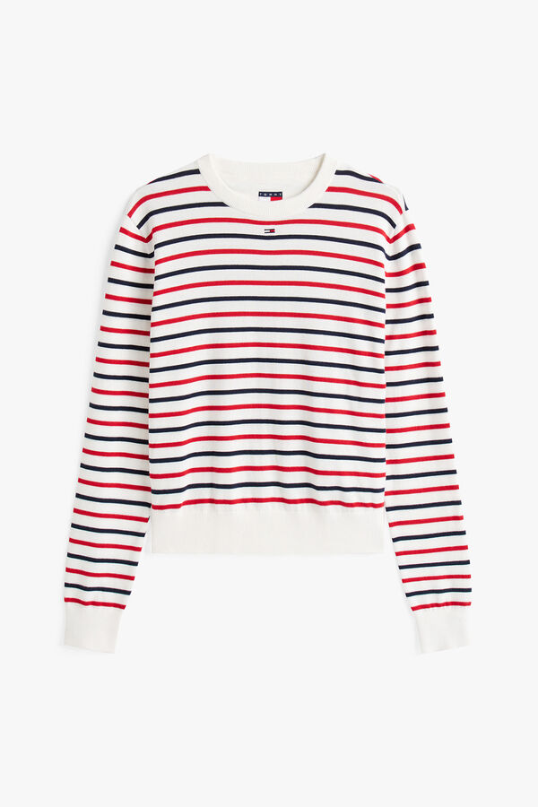 Tommy Jeans Women's striped jumper white