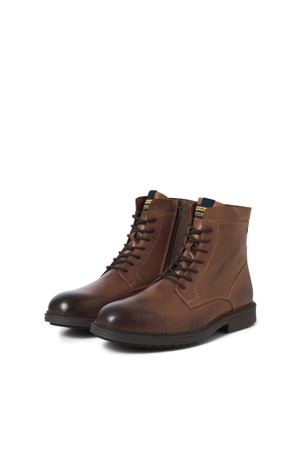 Jack & Jones Botas de couro com cadar&ccedil;o cru