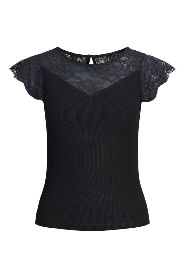 JJ REBEL Top slim sem mangas preto