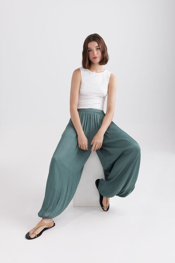 Springfield Fluid harem trousers green