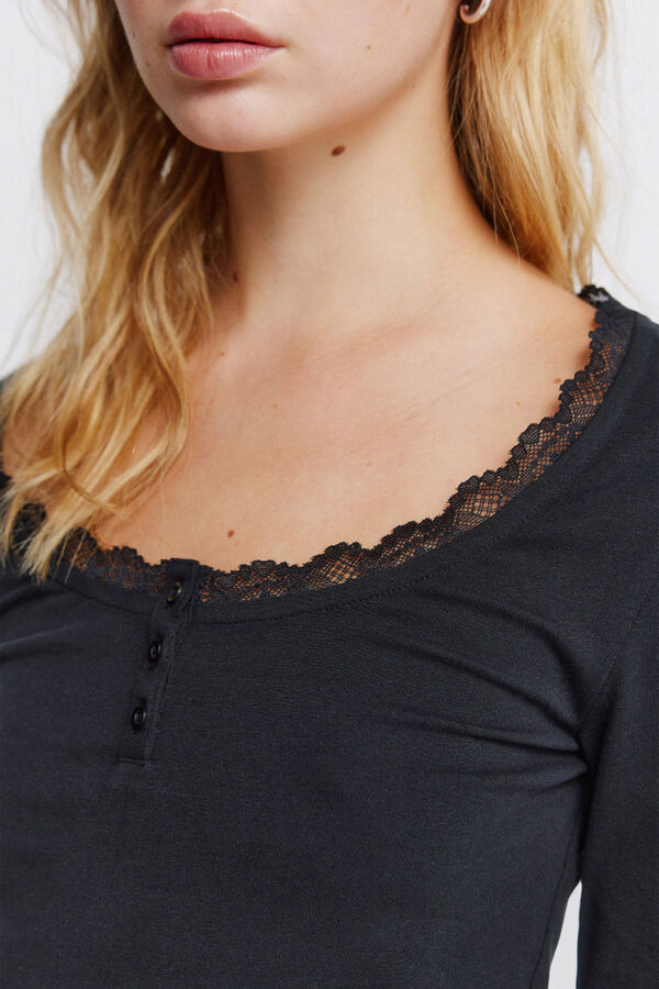 Springfield Lace long sleeve T-shirt black