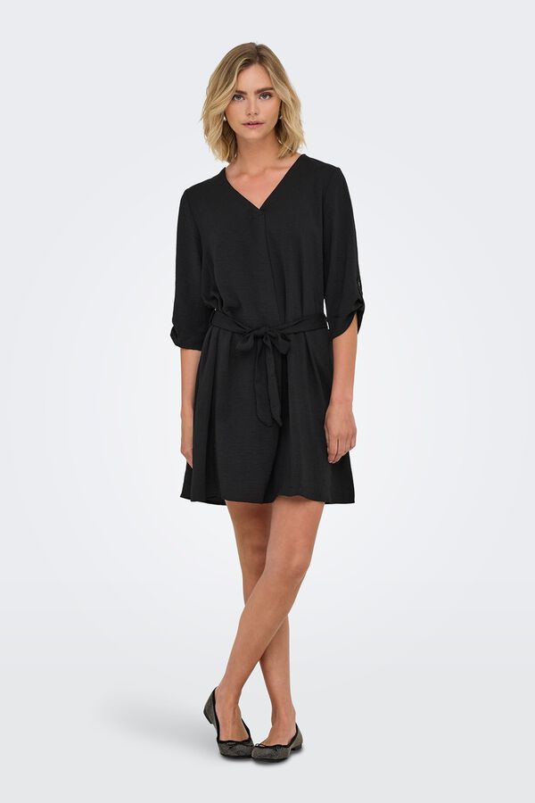 JDY 3/4 sleeve short dress black
