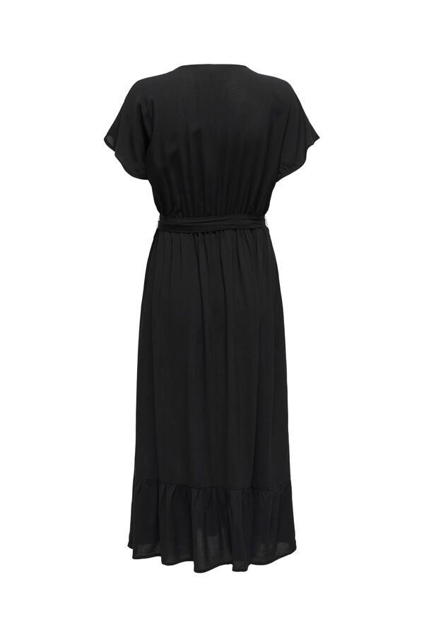 Springfield Long dress with tie black