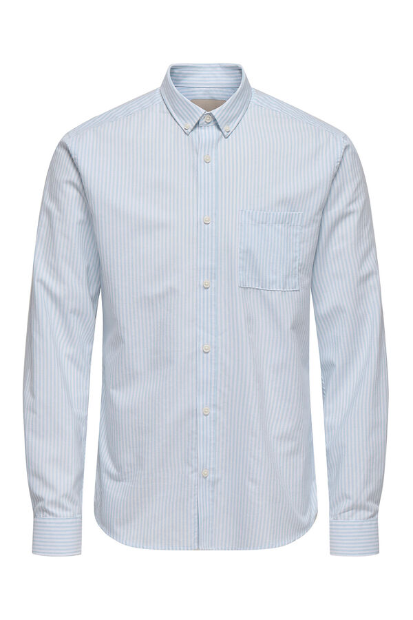 Only & Sons Oxford slim fit shirt blue