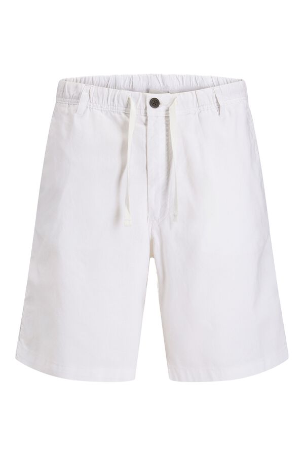 Jack & Jones Linen jogger Bermuda shorts white