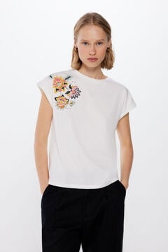 Springfield T-shirt Estampado Lace Bolinhas castanho