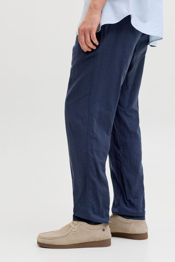 Jack & Jones Linen regular chinos blue