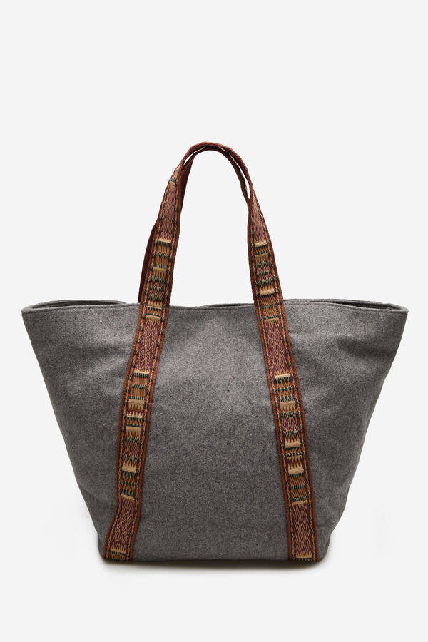 Springfield Felt shopper bag decorative strap grey