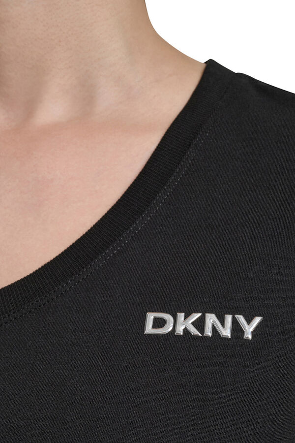 DKNY V-neck short sleeve T-shirt black
