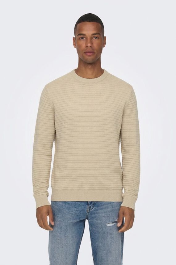 Jersey texturizado cuello redondo