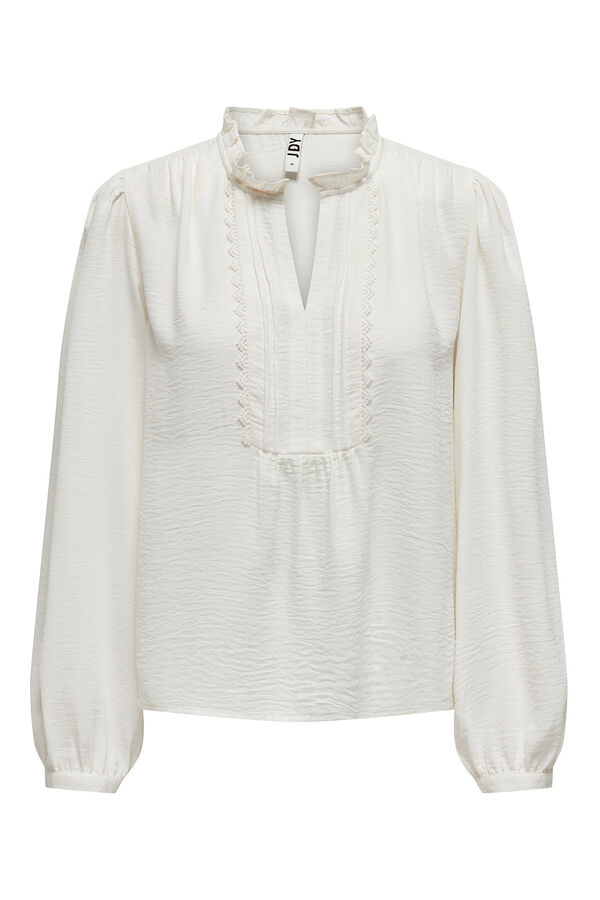 JDY Blusa manga larga fluida blanco