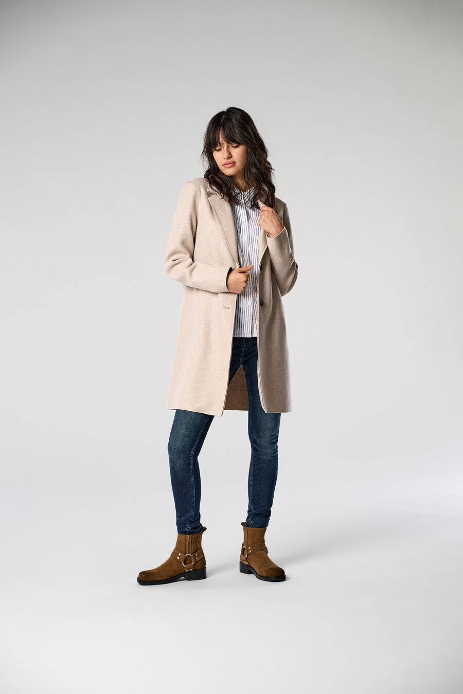 Abrigo midi de paño