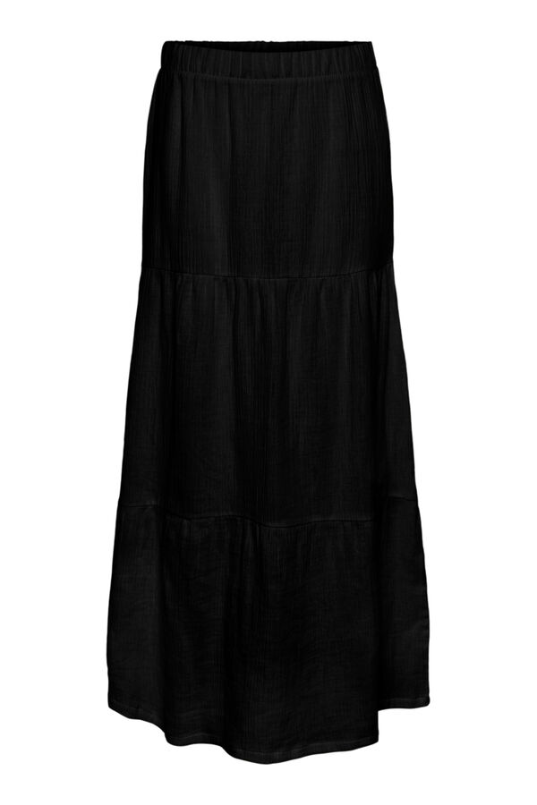 Pieces Long cotton skirt  black