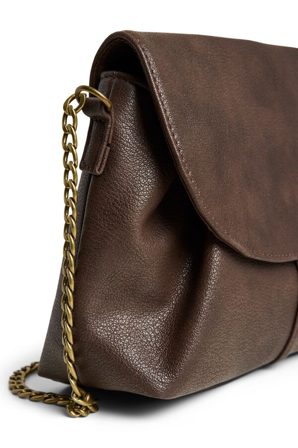 Pieces Crossbody bag with chain brown