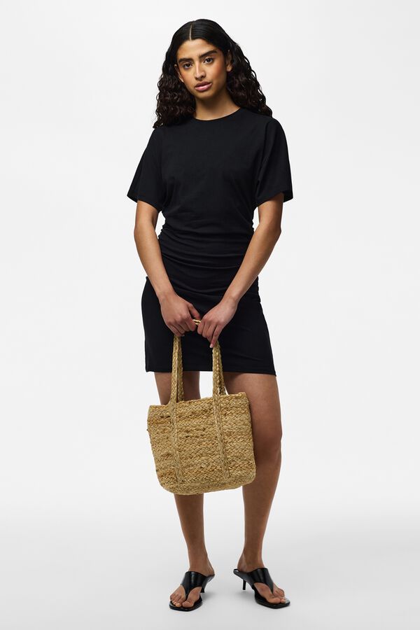 Pieces Short ruched dress black