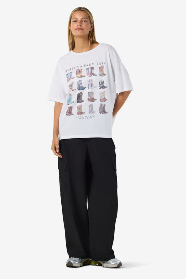 Noisy May T-shirt de manga curta estampada branco
