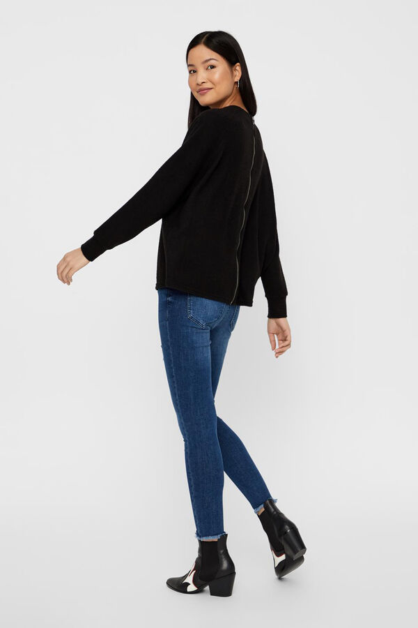 Noisy May Jumper with back zip black