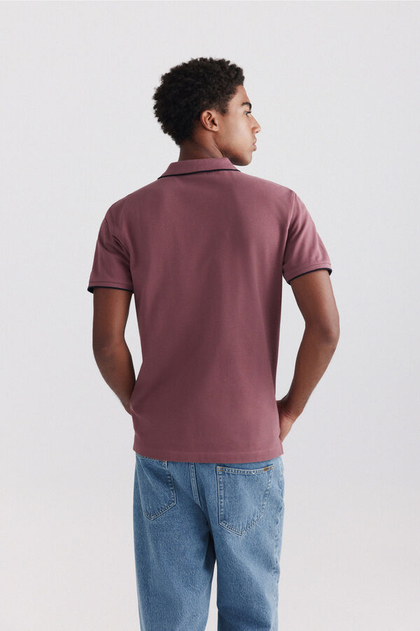Springfield Polo piqu&eacute; contrastes slim fit rouge