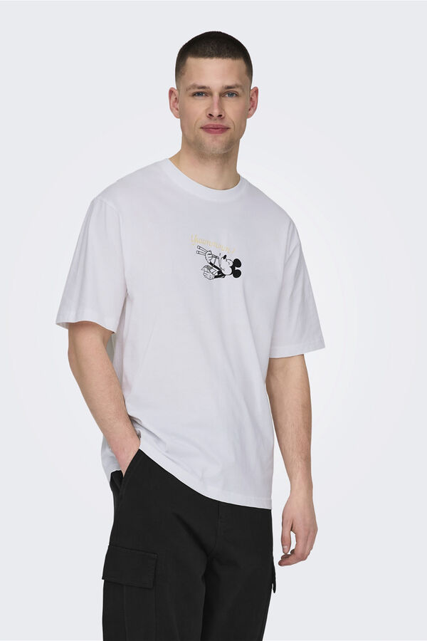 Springfield T-Shirt Disney Mickey blanco