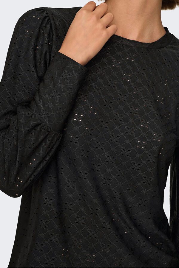 JDY Flowy long sleeve blouse Crna