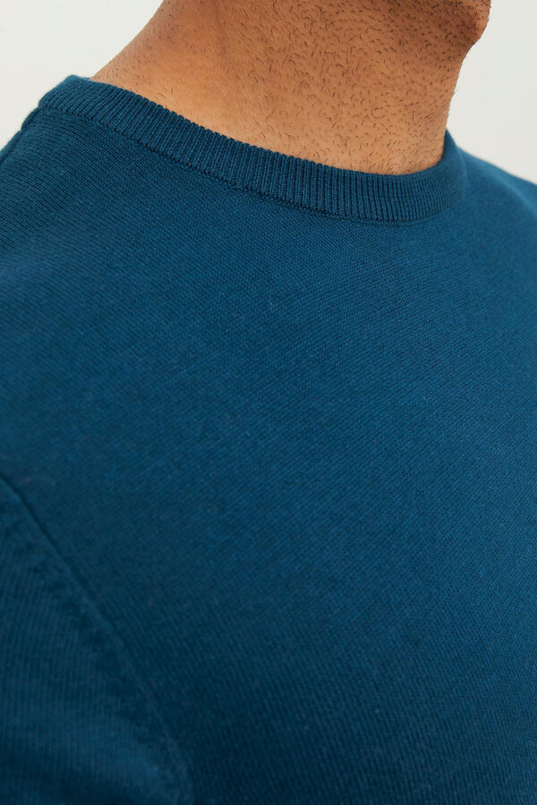 Springfield Camisola básica com gola redonda azulado
