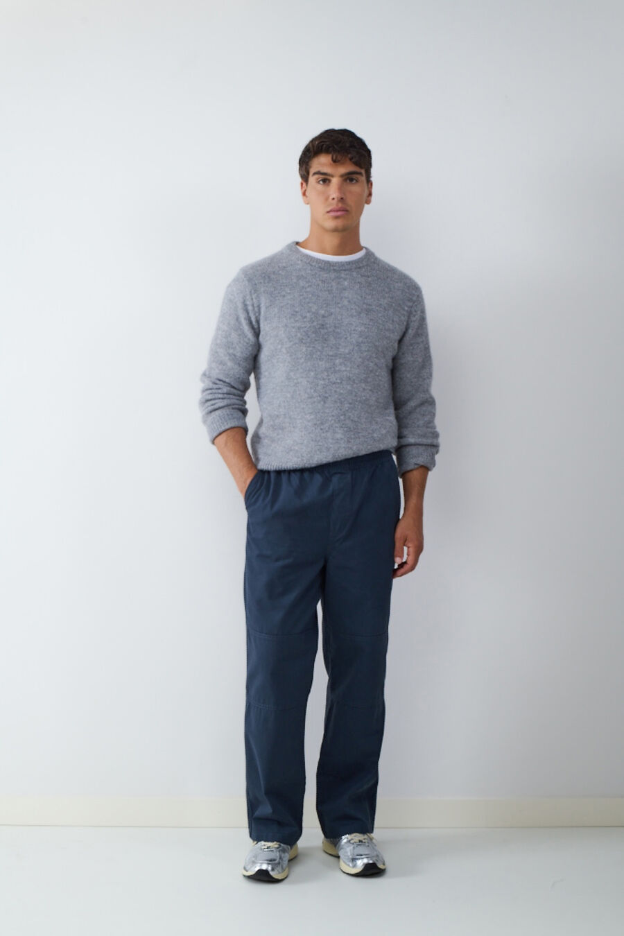 Pantalón straight cintura elástica