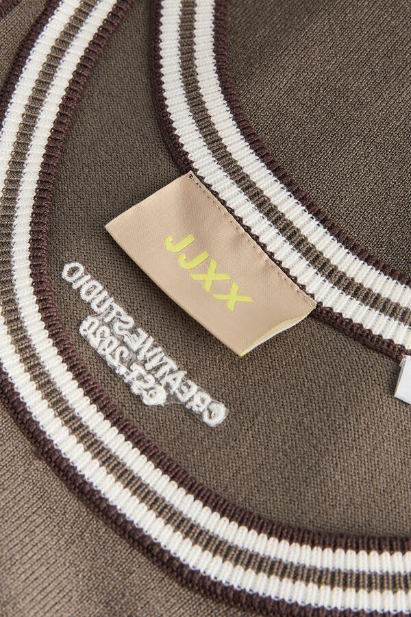 Jack & Jones Top de malha canelada de al&ccedil;as cinzento