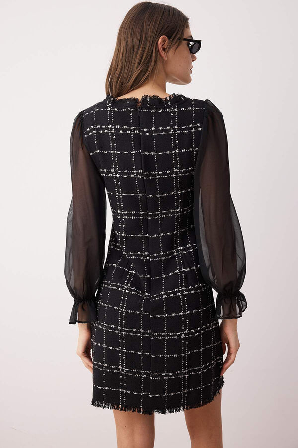 Trendyol Vestido de tweed negro