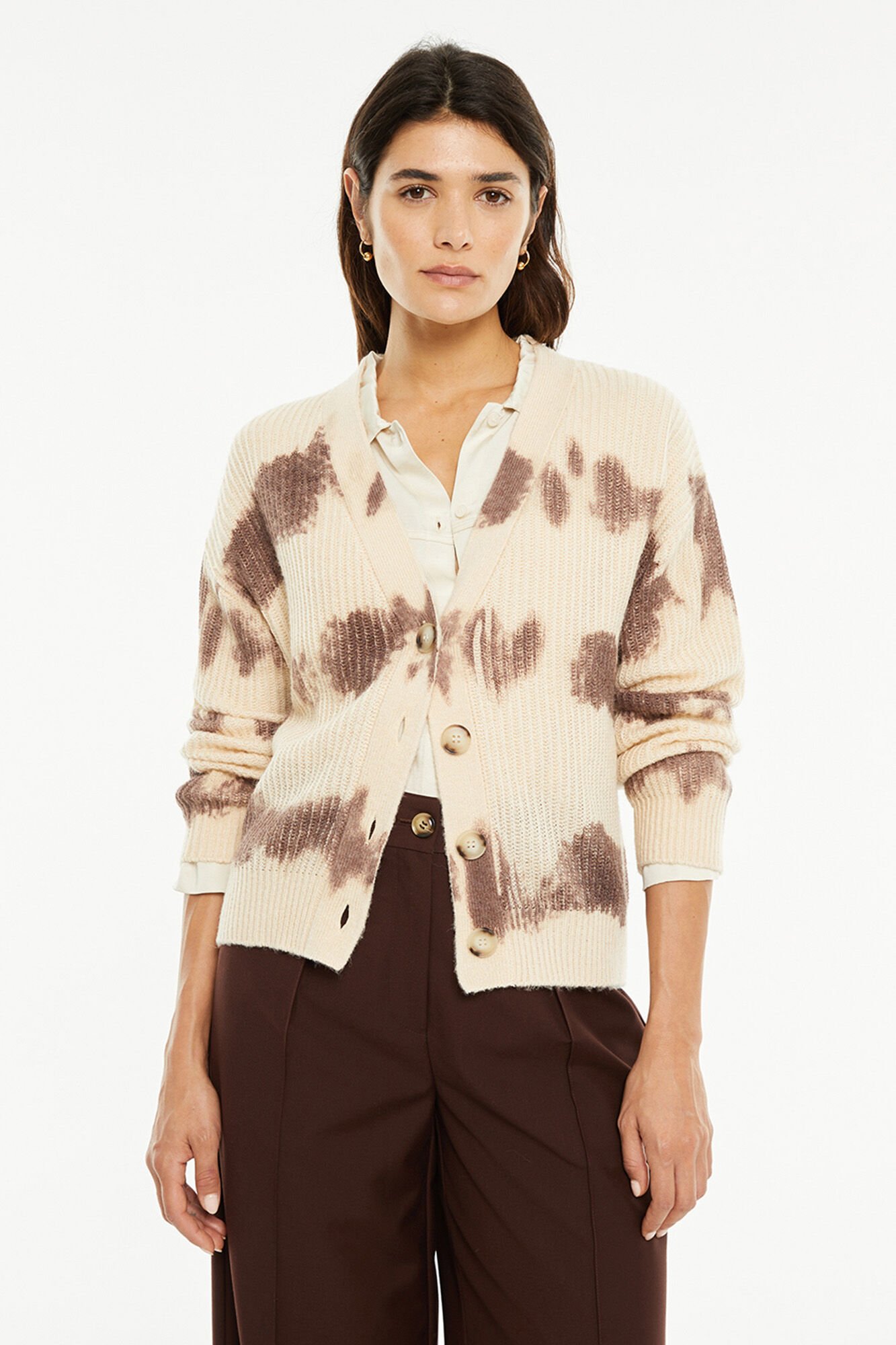 System Action C&aacute;rdigan punto estampado