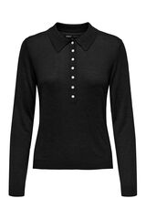 Only Polo de punto manga larga negro