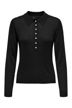 Only Polo de malha de manga comprida