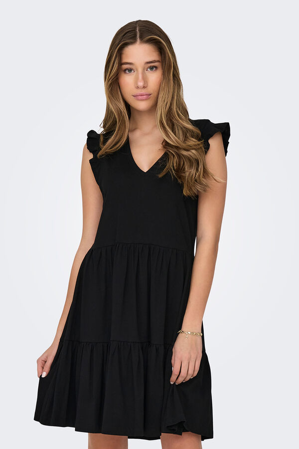 Only Short sleeve short dress black