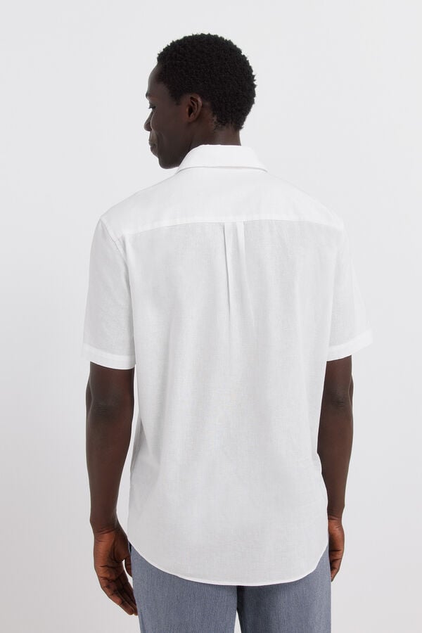 Springfield Linen short sleeve shirt white