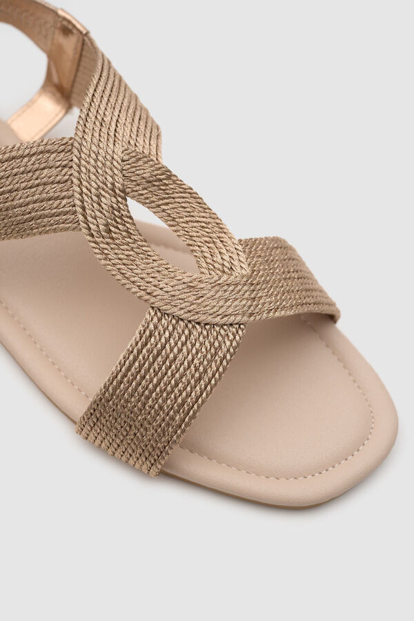 Inside Glitter braid sandal brown