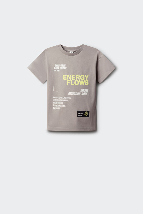 Springfield Kids Dečija print majica kratkih rukava Siva