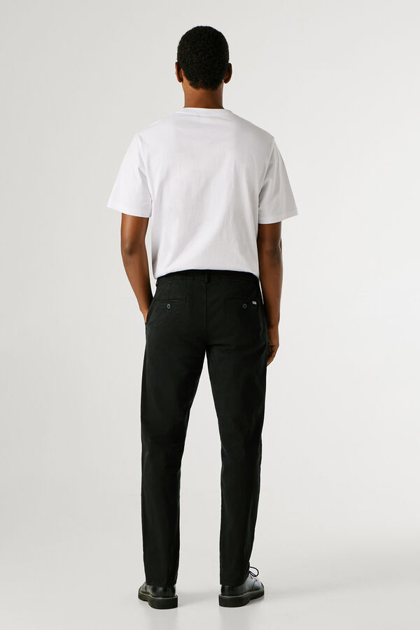 Pepe Jeans  Cal&ccedil;as chino slim preto