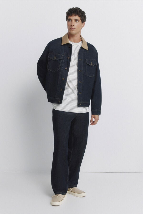 Springfield T-shirt basique rayures blanc