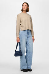 Pieces Basic jersey-knit sweater grey