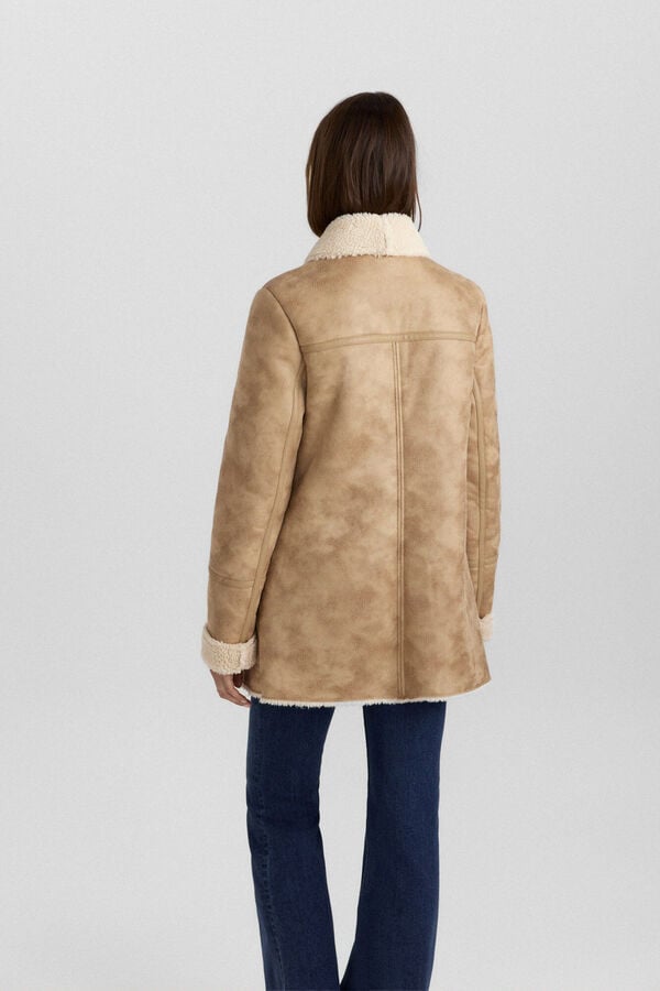 Springfield Suede-effect double-faced coat mink