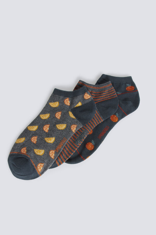 Springfield Pack 3 chaussettes chevilles orange rouge