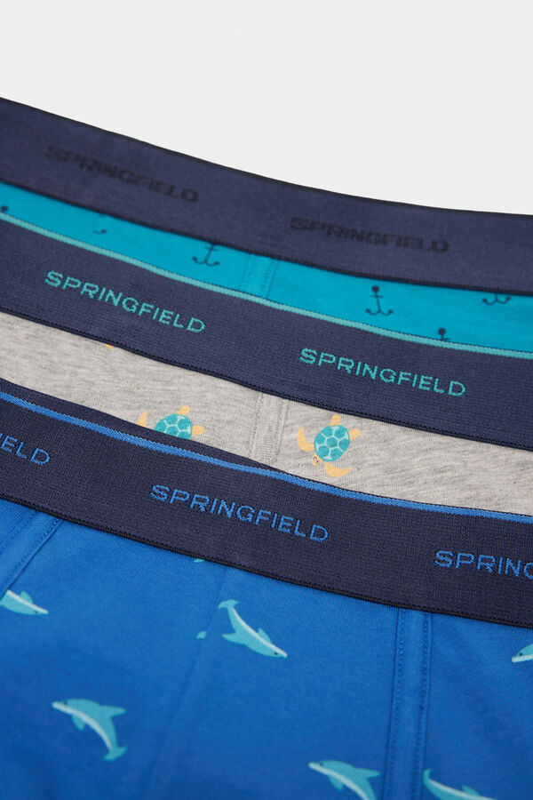 Springfield 3-pack printed boxers petrol