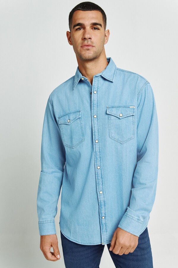 Jack & Jones Denim regular shirt blue