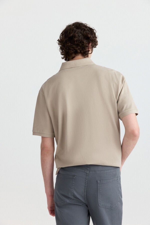Springfield Piqu&eacute; basic regular fit polo shirt nude