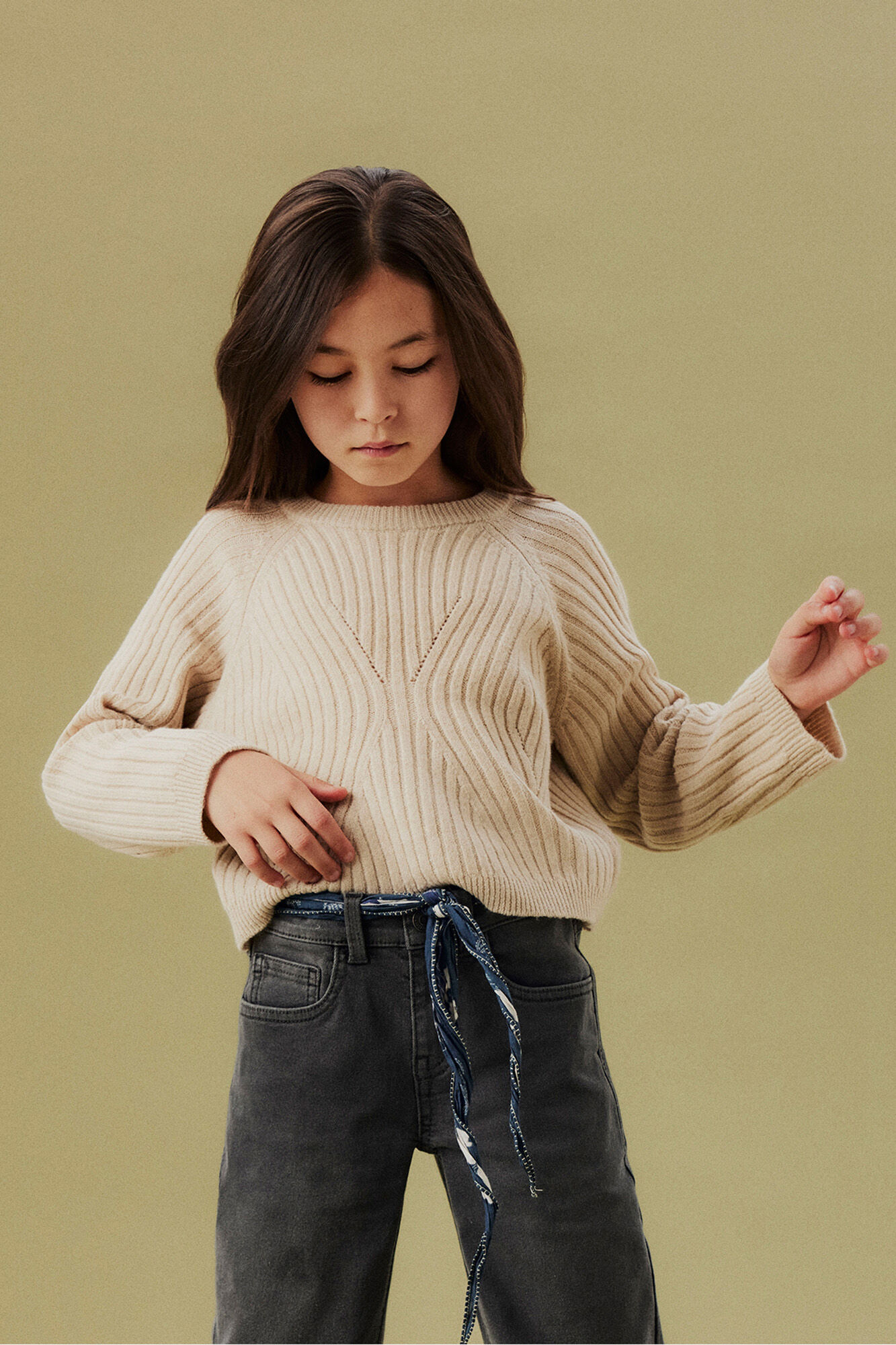 Name It Su&eacute;ter canelado para menina