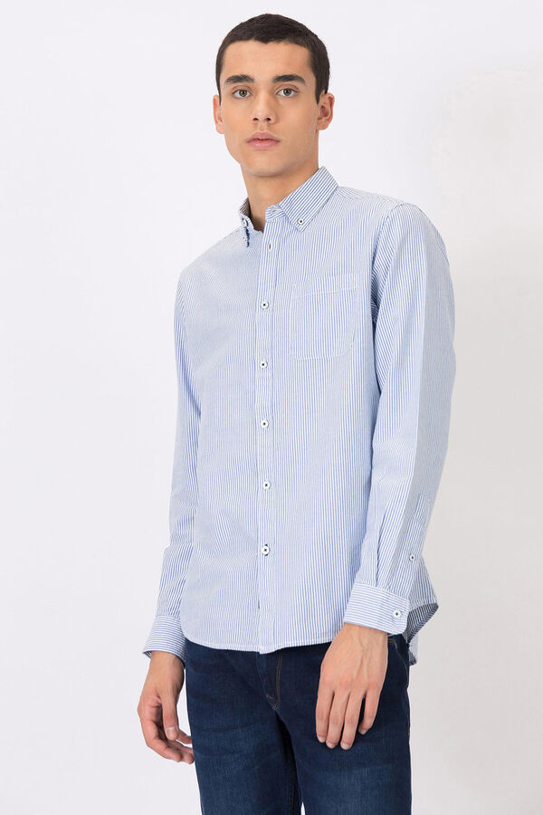 Tiffosi Regular Fit Oxford Striped Shirt blue