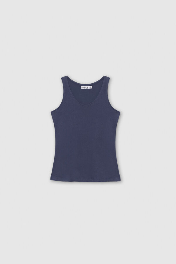 Inside Basic racer back T-shirt blue